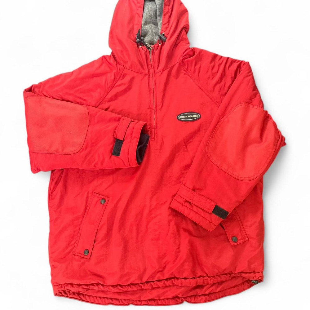 Men's Vintage Abercrombie & Fitch red and black jacket size medium